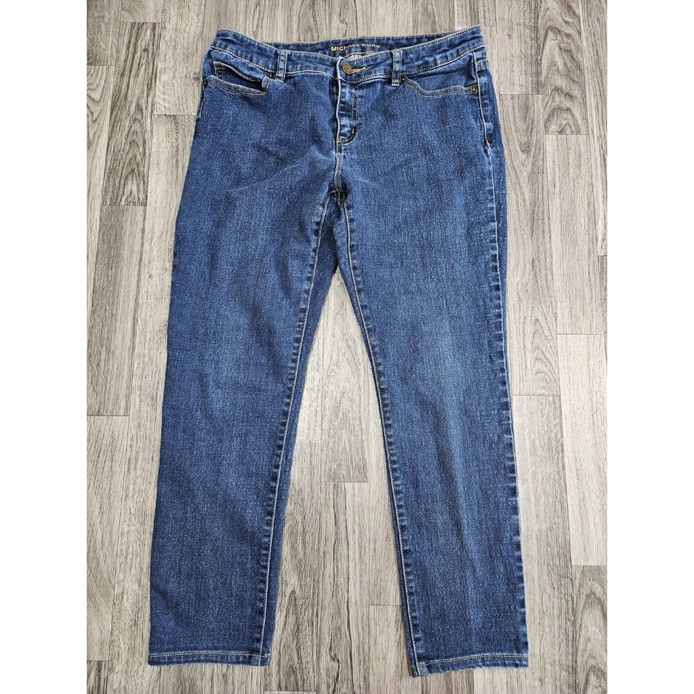 Michael Kors Jeans Womens 10 Blue Skinny Denim Pants Stretch Classic Style